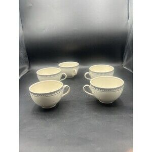 Vintage Alfred Meakin England Black Border Tea Cups Set of 5 Replacement